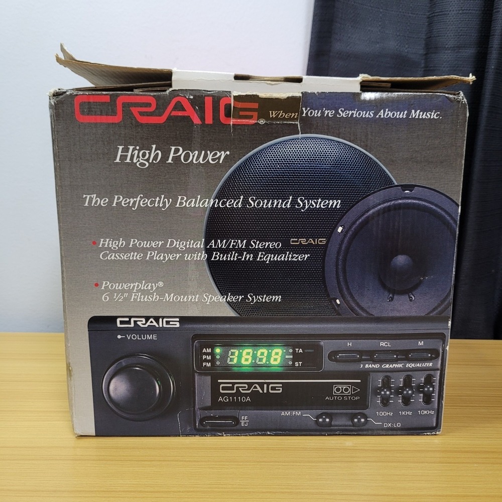 Craig AG1110K Stereo Cassette Player AM FM Radio 2 SG310 Powerplay Speakers 6.5"